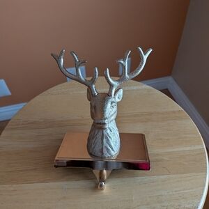 Gold Reindeer Stocking Holder